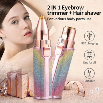 Comfortable Grip and Ergonomics Design Women's Eyebrows Hair Trimmer