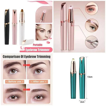 Rechargeable Eyebrow Trimmer Rose Gold Black White Teal 13cm